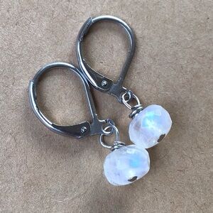 Super Fine Quality Genuine Moonstone Silver Earrings Sundance Charm
